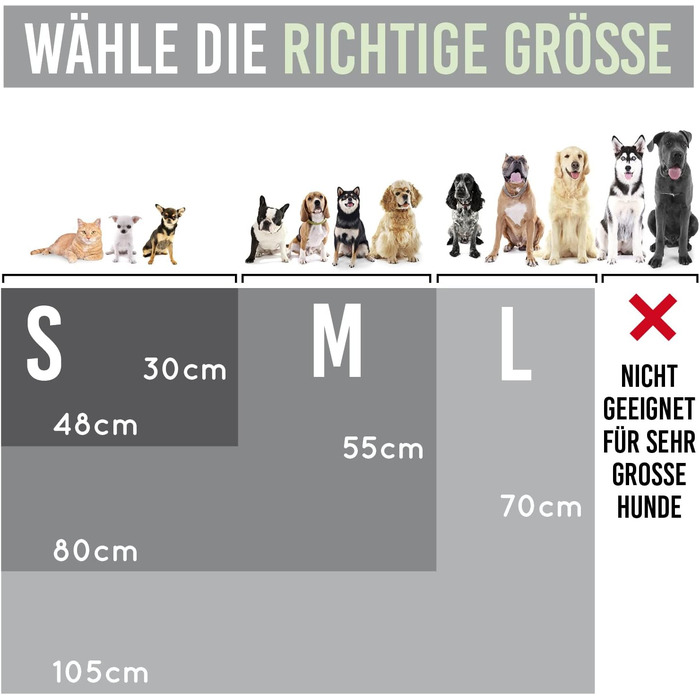 KaraLuna Dog Mat 80 x 55 cm for home & on the go | Washable | 3 sizes available | Dog blanket, dog cushion, padded dog blanket, fluffy (Grey)