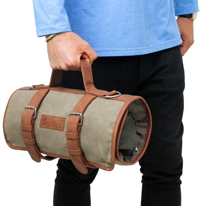 Набір бармена Barillio 17 предметів з кейсом з вощеного канвасу, професійний барний аксесуар для дому та кафе