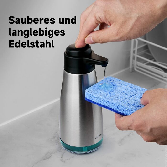 Дозатор мила AIKE AK1062, нержавіюча сталь, 450 мл, чорний, для кухні