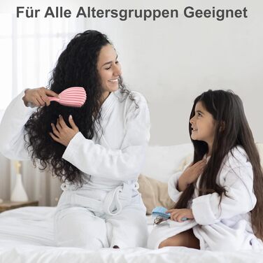 Щітка для кучерявого волосся: розплутування, розгладження, для мокрого та сухого волосся, зменшення пошкоджень, для жінок, чоловіків, дітей (Рожевий/Блакитний)