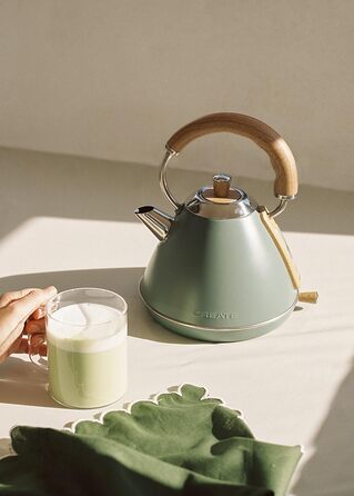 Retro Electric Kettle - Cream White - 1L Capacity, Fast Boil, Auto Shutoff, Anti-Scale Filter, Water Level Indicator