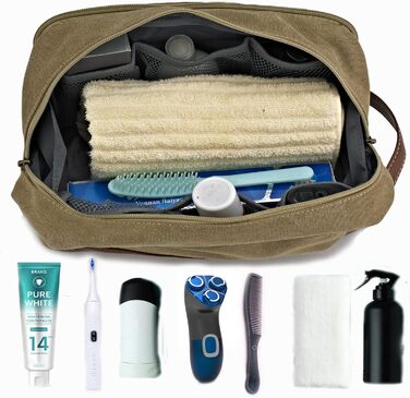 Чоловіча/Жіноча дорожня косметичка-органайзер з канвасу, велика, блакитна (28x16x14 см)