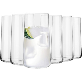 Krosno Highball Juice Glass, 540 ml, Avantgarde Collection, perfect for home, restaurants, parties, dishwasher-safe, 6 pieces