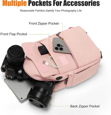 Кришка-органайзер для камери: для DSLR, беззеркальних та компактних камер, білий (рожевий, L)