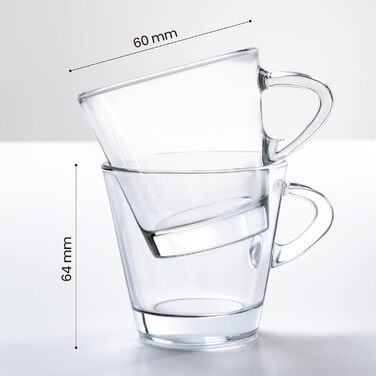 Набір еспресо-чашок KONZEPT, 80 мл, 6 шт. з ручкою