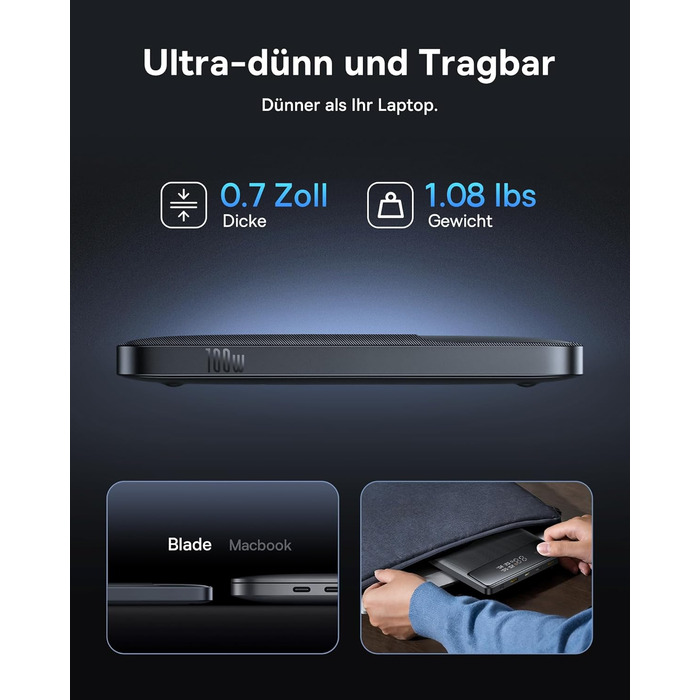 Power Bank Baseus 20000mAh 100W PD: Швидка зарядка для ноутбуків, MacBook, iPad, iPhone, Samsung та інших пристроїв (Чорний)