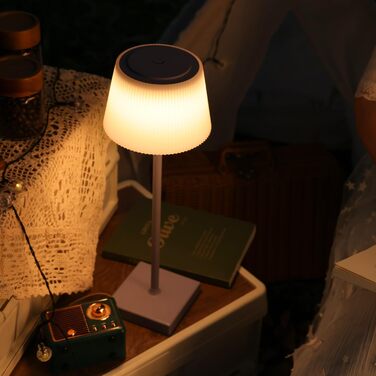 Світлодіодна настільна лампа Aigostar акумуляторна бездротова, димується сенсорно, 3 режими світла, водонепроникна IP54 для дому та саду - фіолетова