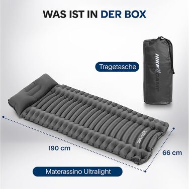 Спальні килимки та спальні мішки SereneLife – водонепроникні та міцні, для кемпінгу, трекінгу та відпочинку на природі (сірий)