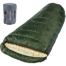 Спальний мішок Skandika Vegas XXL | Мультиспальник для дорослих, 3 сезони, до -12°C, 220x110 см, ковдраний/звичайна підкладка, для кемпінгу та подорожей