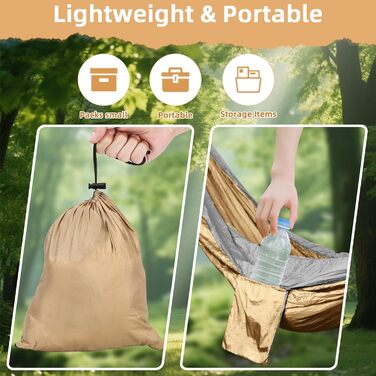 Гамак для відпочинку на природі: міцний, ультралегкий, для кемпінгу та відпочинку на пляжі (300 x 200 см)