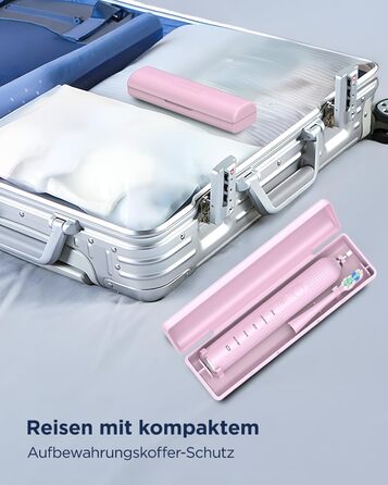 Електрична зубна щітка Sonic для дорослих та дітей, 5 режимів чищення, 8 насадок, рожева