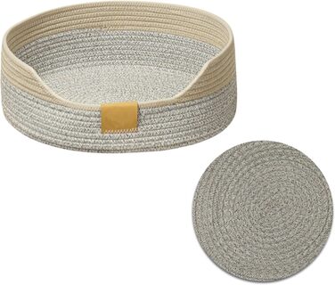 Тканинне ліжко для котів, 40 см, складаний кошик-гніздо, дихаюче ліжко для тварин, стійке до подряпин, універсальне ліжечко для кошенят (S, сірий хакі)