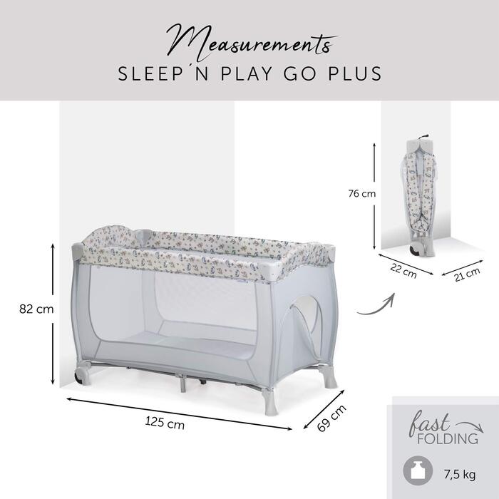 Дитяче дорожнє ліжечко Hauck Sleep N Play Go Plus Disney Pooh, з колесами, сумкою для транспортування, від народження до 15 кг