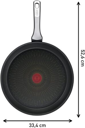 Сковорода Tefal Unlimited On 32 см індукційна з антипригарним покриттям Titanium, з індикатором нагріву Thermo-Signal, для всіх типів плит, чорна G25908
