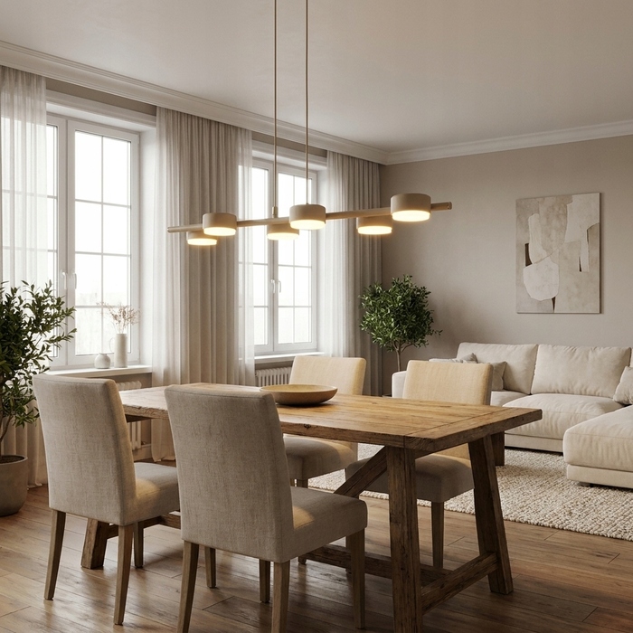 Підвісна лампа Elko-Lighting Mono Ecru, 6 точок світла, GX53