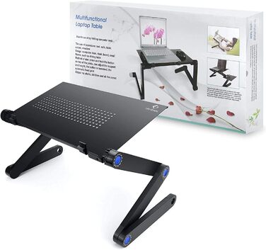 Підставка для ноутбука LifeBasis, складна, регульована, з алюмінієвого сплаву, для екранів до 17 дюймів, чорна