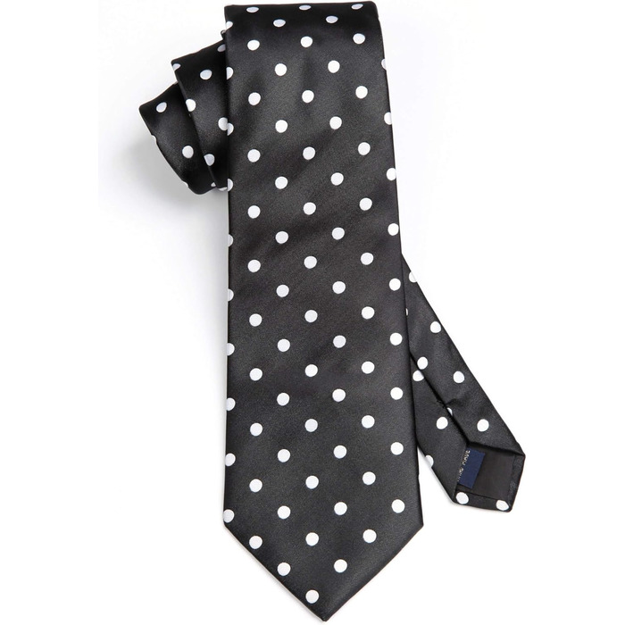 HISDERN Комплект краватки та нагрудного хустинки (чорний та білий)