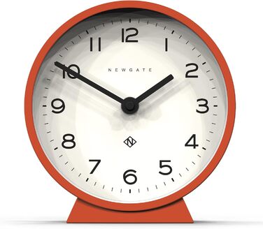 NEWGATE® M Silent Mantel Clock - 'No Tick' - A Modern Mantel Clock - Small Clock - Mantel Clocks - Minimalist Dial - (Pumpkin Orange)