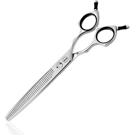 Ножиці для грумінгу собак та котів HASHIMOTO, 33 зубці, 7.0 дюймів, 65% розрідження, легкі. Ідеально для професійного грумінгу та домашнього догляду за тваринами.