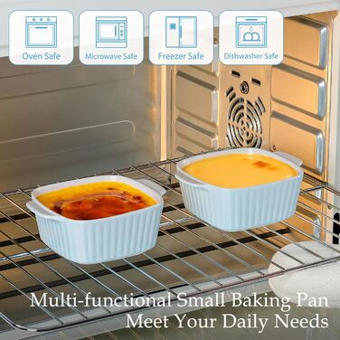 Набір форм для запікання NUTRIUPS 400мл, 4 шт., кераміка, 14.5 x 11.5 x 5.5 см, блакитний