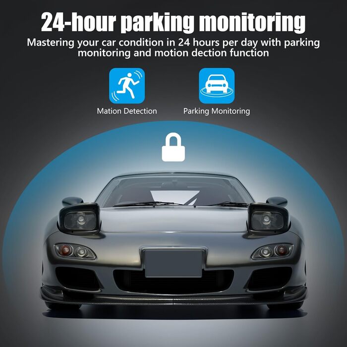 Автокамера 4K, Dashcam для авто, передня та задня, з SD-карткою 32GB, з паркувальним режимом, нічне бачення IR, G-сенсор, циклічна запис (стандартна версія)