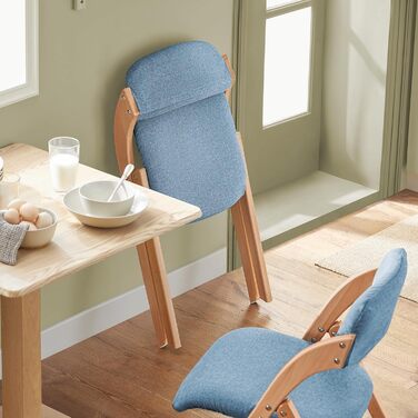 SoBuy FST92-GR Folding Chair Kitchen Chair with Padded Seat and Backrest Green WxHxD approx.: 47x77x60cm Green (4 chairs, Blue)