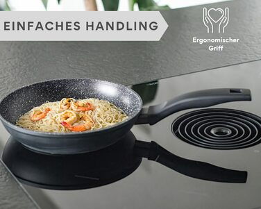 Набір сковорідок DIVORY 3 шт. (20, 24, 28 см) з антипригарним покриттям для всіх плит – універсальні сковороди з ергономічними ручками, придатні для миття в посудомийній машині