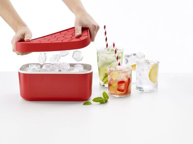 Форма для льоду Lékué Eiswürfelbox, червона, 12x22x8 см