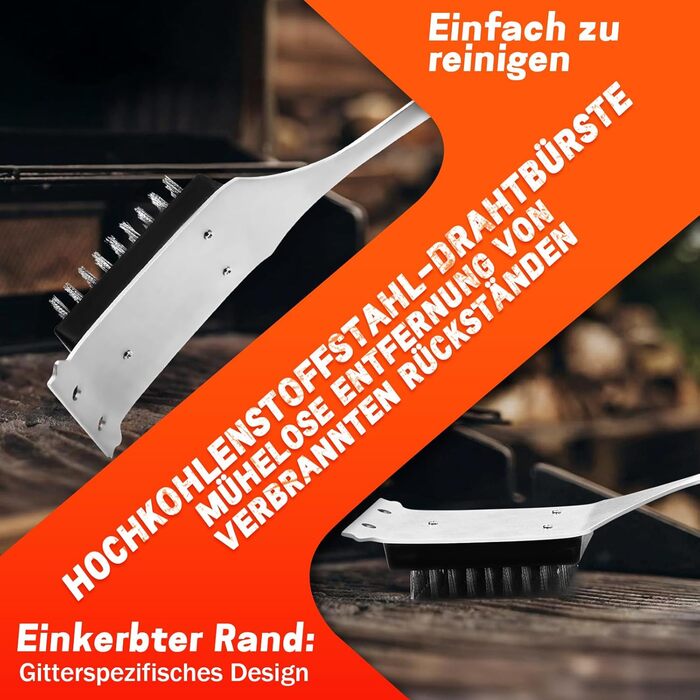 Набір аксесуарів для гриля PURPLEBIRD 31 предмет – Преміум набір гриль-посуду з нержавіючої сталі для чоловіків та жінок з сумкою, килимком для гриля, для саду, кемпінгу та дня народження (Сріблястий)