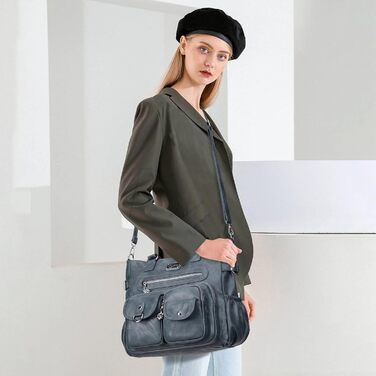 Сумка жіноча KL928 через плече, велика, PU шкіра, чорно-блакитна (під павича)