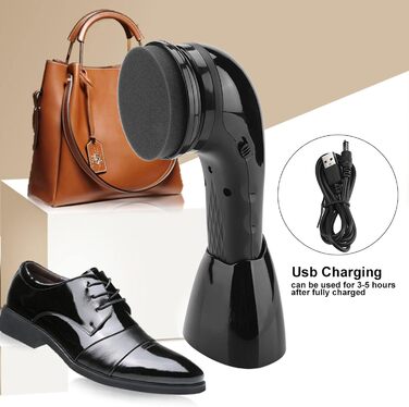 Natudeco Electric Shoe Polisher, Glove Brush, Portable Shoe Polisher, Multifunctional Leather Shoe Polisher, Leather Care Tool for Shoes, Bags