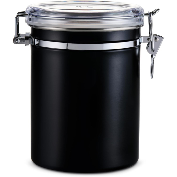 Тчібо Аромадоз, кавова банка, 500г, герметична, нержавіюча сталь, чорна