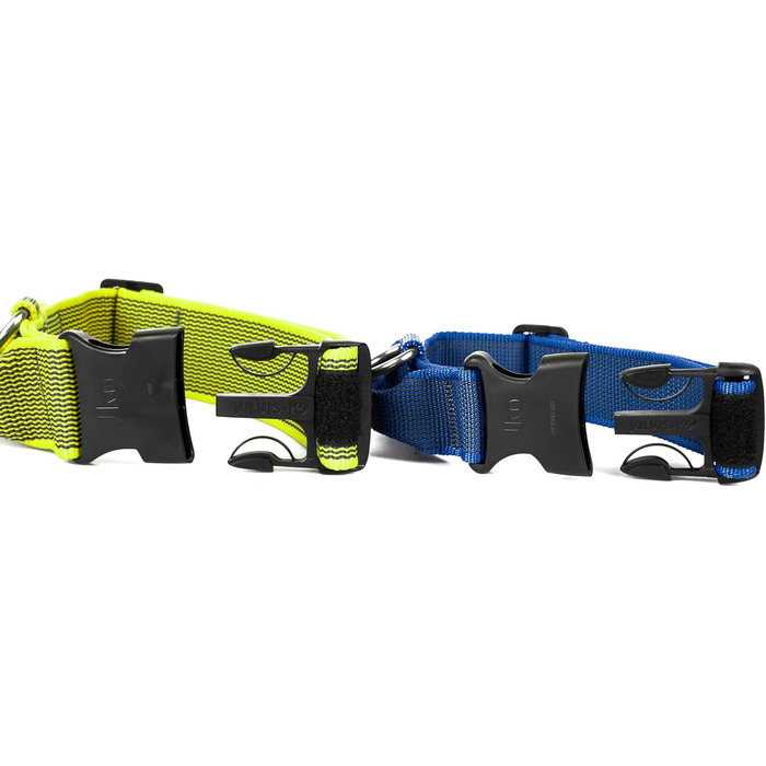 Нашийник Julius K9 200HA-K-2015 серії Color & Gray, чорно-сірий, регульований, з надійним затвором та логотипом, ширина 50 мм, розмір 49-70 см (з ручкою 40 мм, 38-53 см, неоново-сірий)