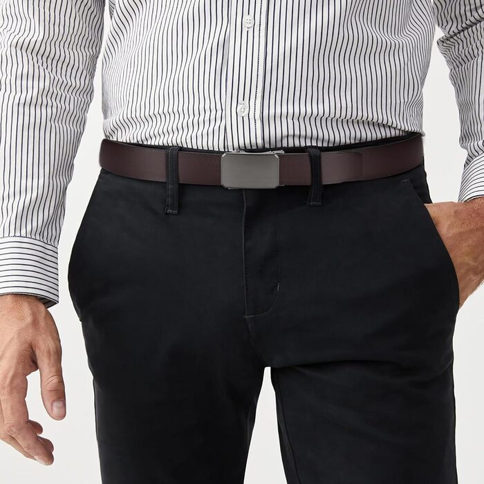 Чоловічий шкіряний ремінь CHAOREN з автоматичною пряжкою, 35 мм, без дірок, розмір 90-100 см