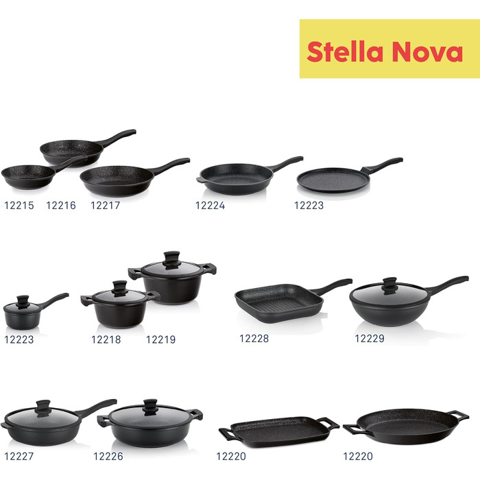 Каструля з нержавіючої сталі 16 см STELLA NOVA з кришкою, Induktion, каструля з Oil Control System, каструля для молока з антипригарним покриттям, 1 л