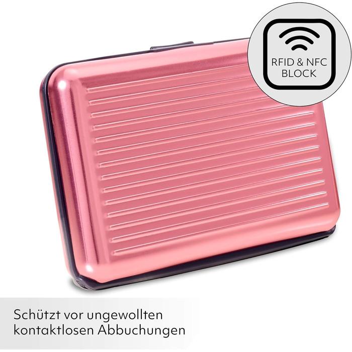 VALLET® Елегантне шкіряне картхолдер з RFID захистом (Алюміній, Рожевий)