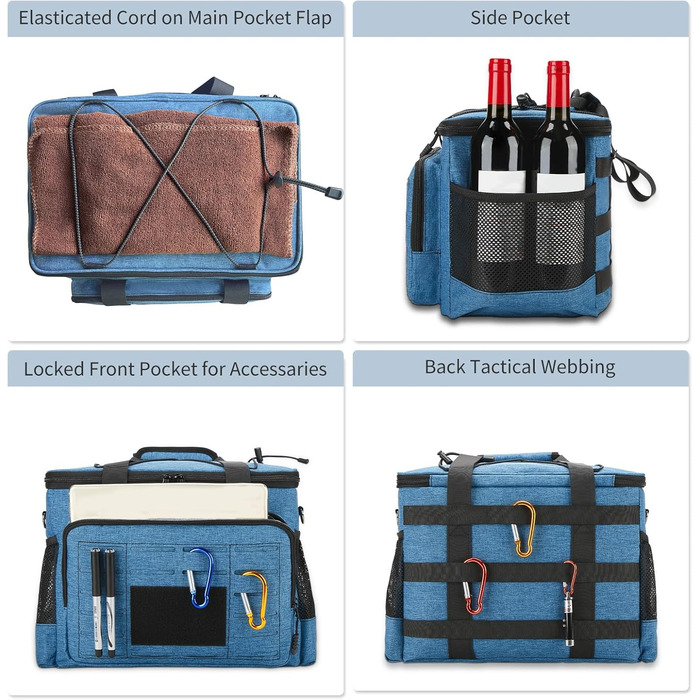 Тактична ланч-сумка HSHRISH 20L, чорно-камуфляжна, водонепроникна, для дорослих, на роботу, пікнік