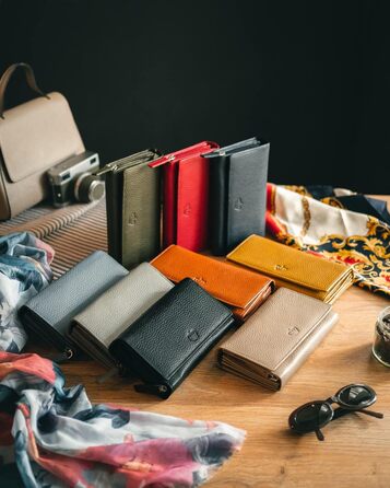 Жіночий гаманець Baur з натуральної шкіри, чорний, з RFID-захистом, великий портмоне з багатьма відділеннями для карток і кнопкою