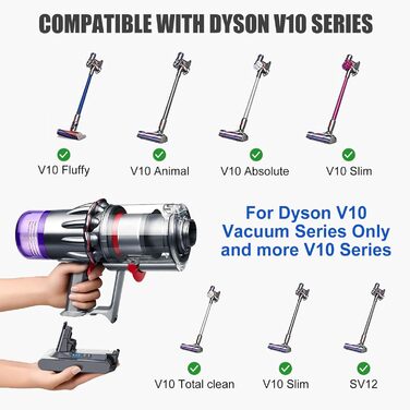 Запасний акумулятор 6000mAh для пилососів Dyson DC62, DC58, DC59, DC61, DC72, DC74, SV03, SV05, SV06, SV07, SV09 (2 фільтри + 1 щітка)