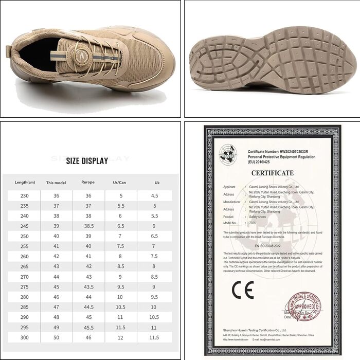 Черевики робочі чоловічі/жіночі S3 Explorer 3.0, легкі, дихаючі, з швидкою застібкою, сталевий підносок, 46 EU, хакі