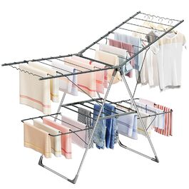 Сушарка для білизни Innotic: компактна, розкладна, зі 4 крилами, стабільна, для ванної, балкону, радіатора (сіра)