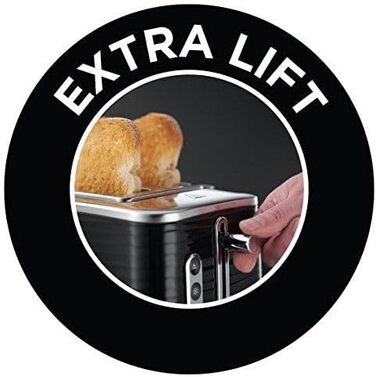 Тостер Russell Hobbs Inspire High Gloss 24371, чорний, 2 слоти