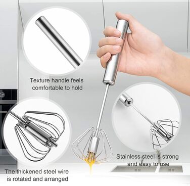 Набір міксерів для збивання яєць, 2 шт. з нержавіючої сталі