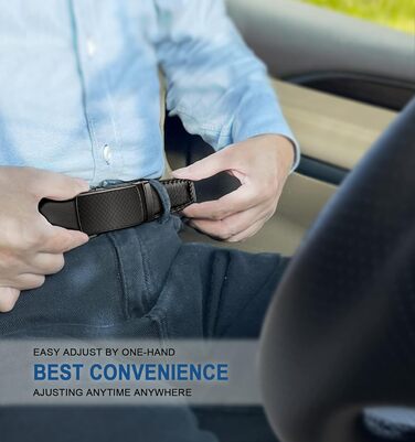 Чоловічий шкіряний ремінь BULLIANT з автоматичною застібкою-ратом, ширина 35 мм, регульований розмір, чорний, 130 см (38-44)