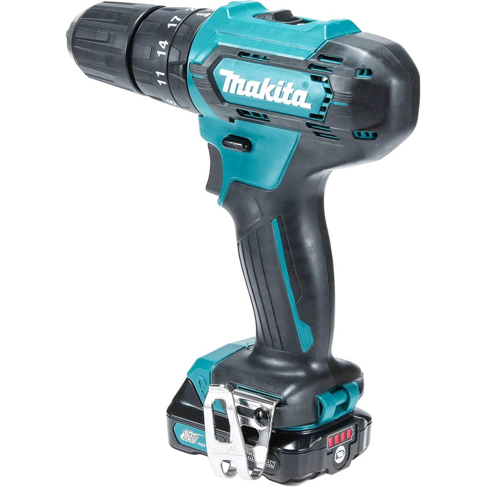 Акумуляторний ударний дриль-шурупокрут Makita HP333DSAX1 12V, 2.0 Ah, 2 акумулятори + зарядний пристрій у транспортному кейсі, 4.785 KG, блакитний