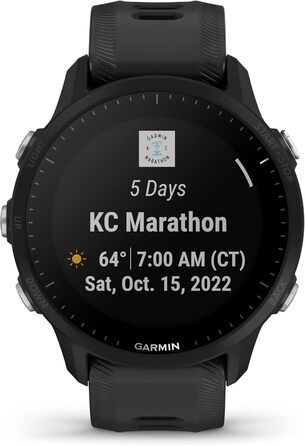 Garmin Forerunner 955 - GPS-годинник для триатлонів, бігу, з сонячною батареєю, чорний
