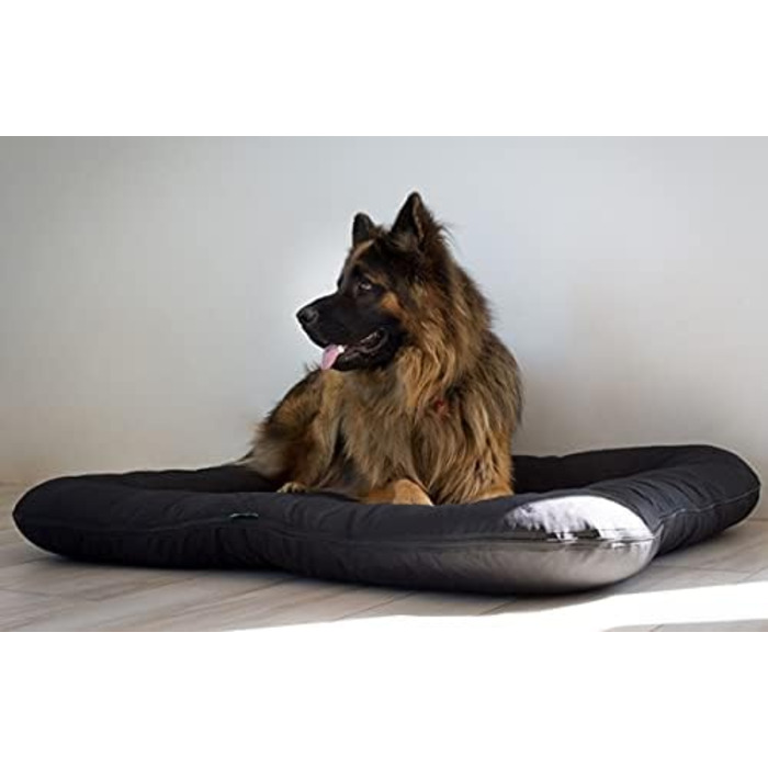 Ліжко для собак середніх розмірів 4L Textil KLEO, водонепроникне, знімний чохол, 90x70 см (темно-зелене)