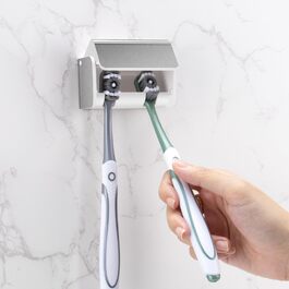 Електрична зубна щітка для дітей, тримач для зубних щіток на стіну без свердління для сім'ї (сріблястий матовий)