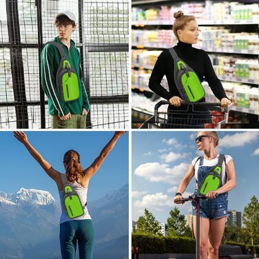 Чоловіча нагрудна сумка-рюкзак на плече, Crossbody Bag для активного відпочинку, спорту та прогулянок з собакою (Зелена)