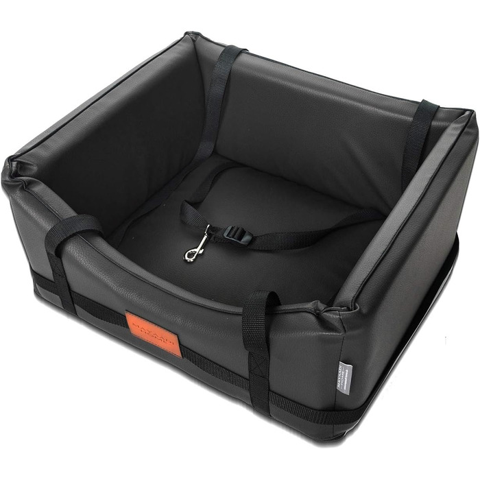 Автоматик для собак Mayaadi-Home: крісло-ліжко для собак з штучної шкіри, чорний, розмір M (50x45 см)